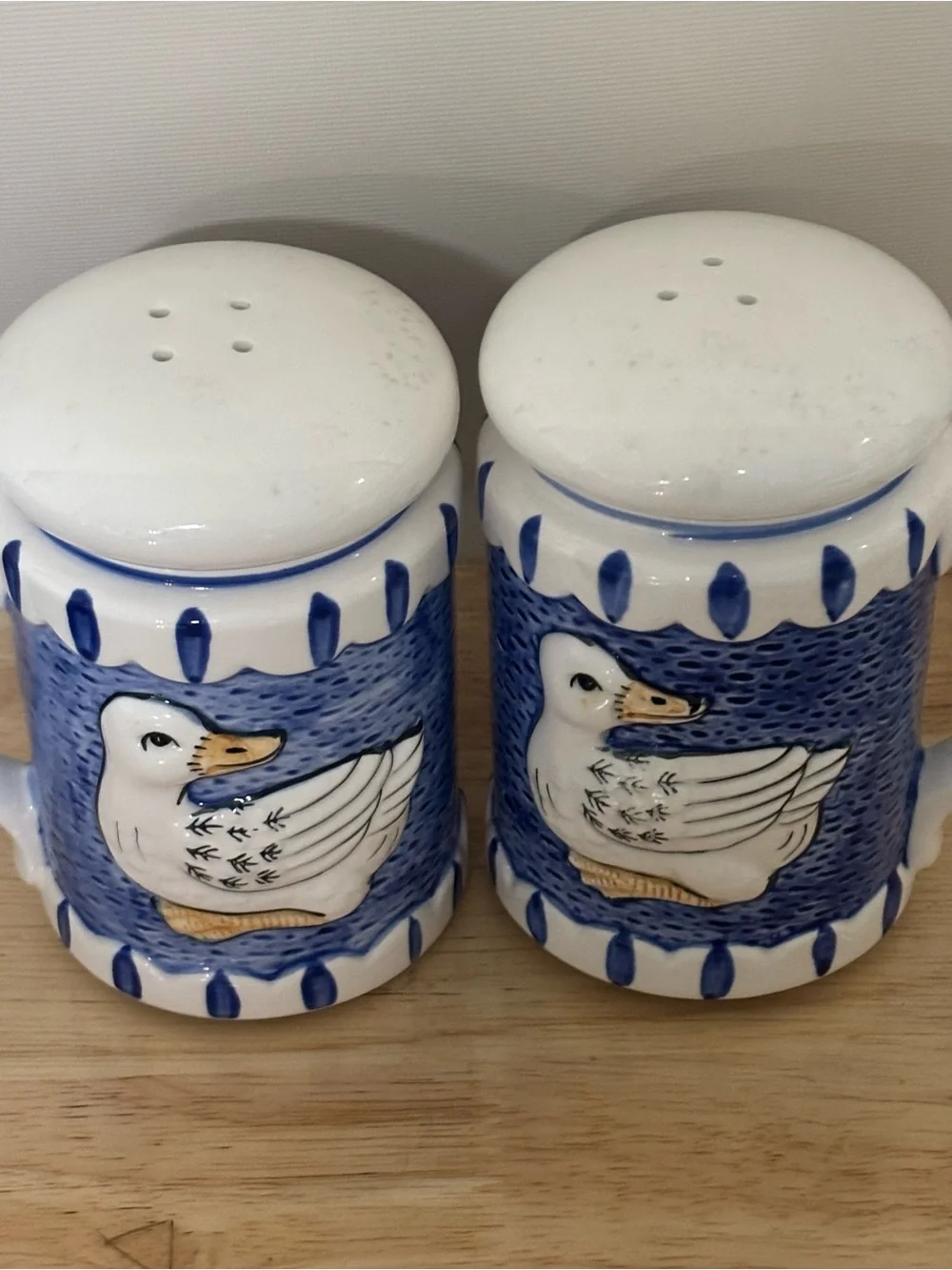 Vintage 1983 Ceramic Duck Salt & Pepper Shakers Set by Sigma
